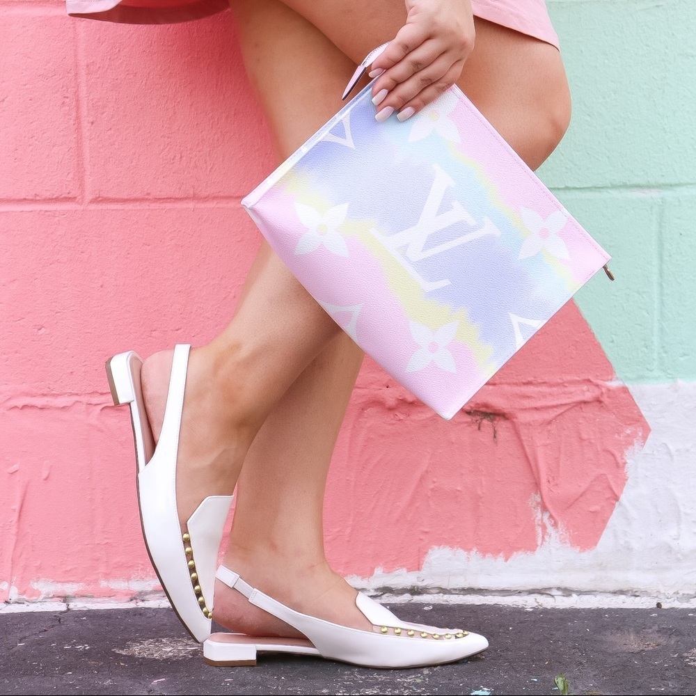 Cecelia New York White Patent Leather Slingback Flats